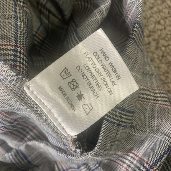 MAAC‎ London Womens Skirt Size Medium Gray Plaid Pleated Midi A-Line Pull On - Picture 10 of 11